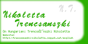 nikoletta trencsanszki business card